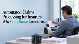 Specialist scanning a healthcare claim invoice