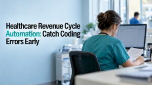 Billing specialist reviewing a healthcare claim