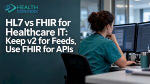 Analyst comparing healthcare system integrations