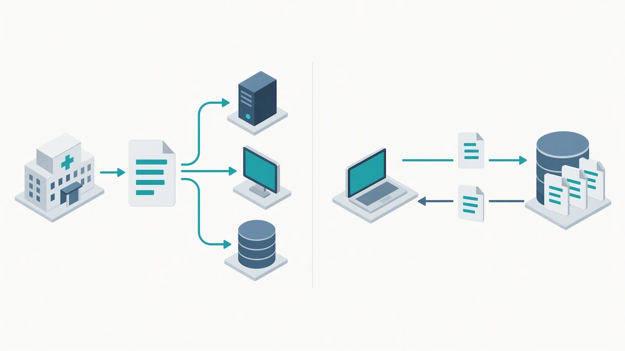 Event messages contrasted with individual FHIR resource requests